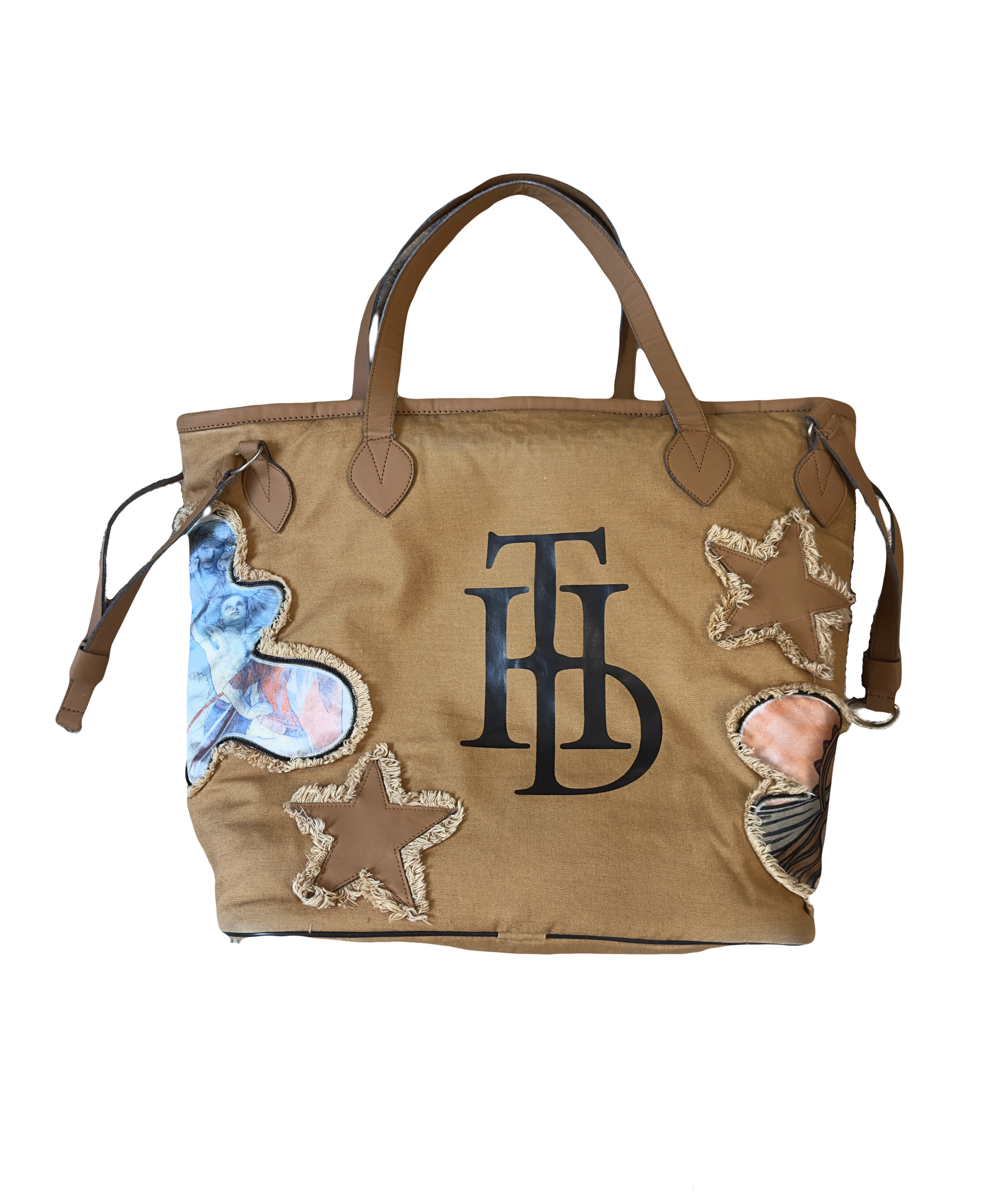 Distressed Patches Tote Bag