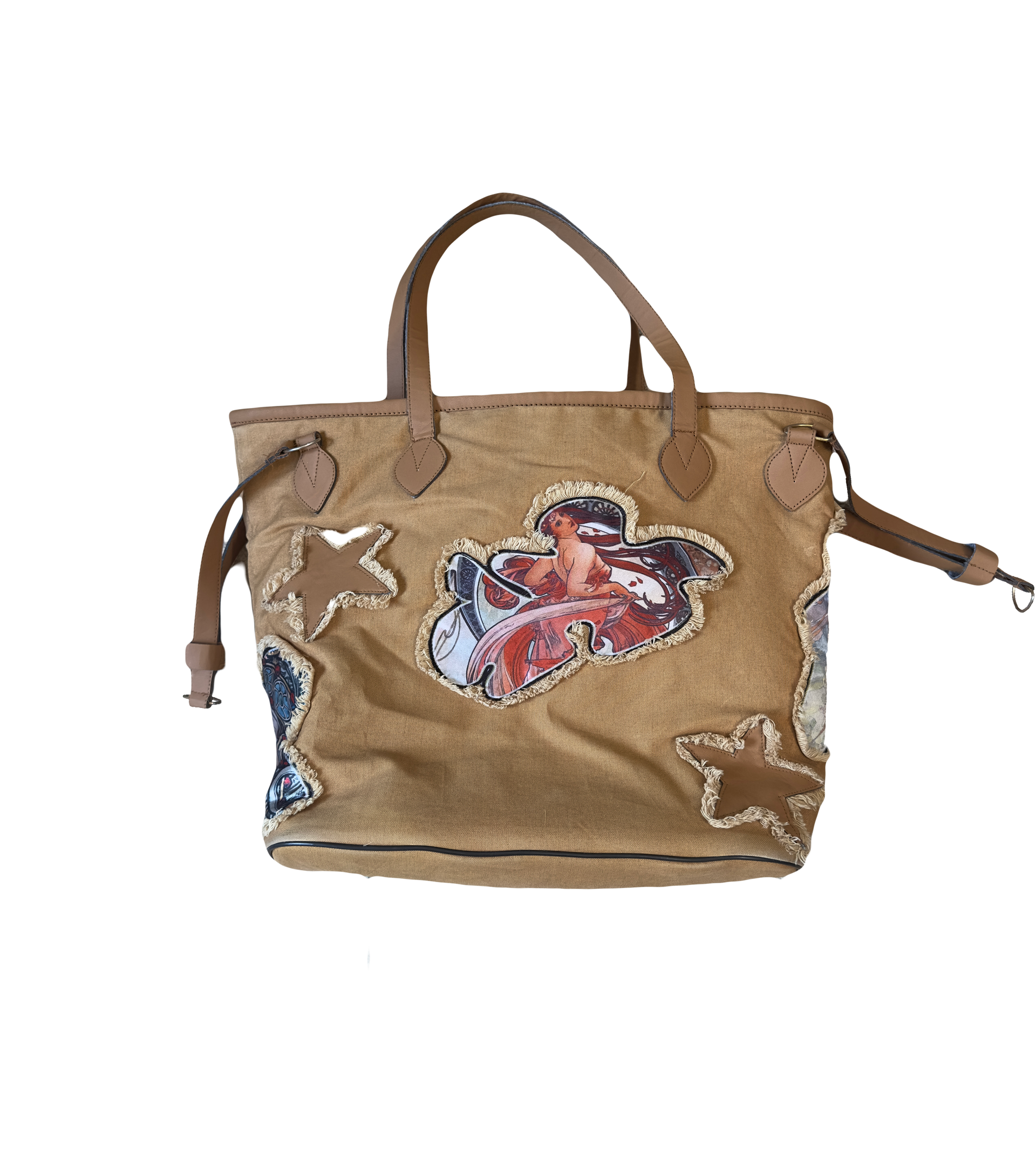 Distressed Patches Tote Bag